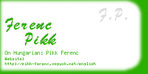 ferenc pikk business card